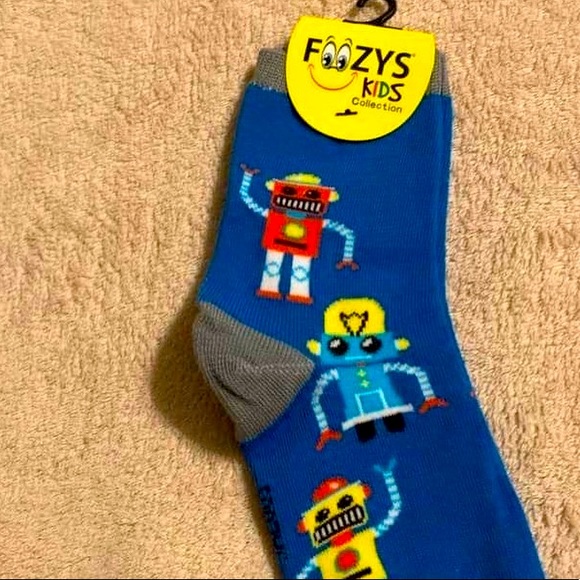 Foozy socks Other - Foozy Robots Boys Blue 6-8 1/2